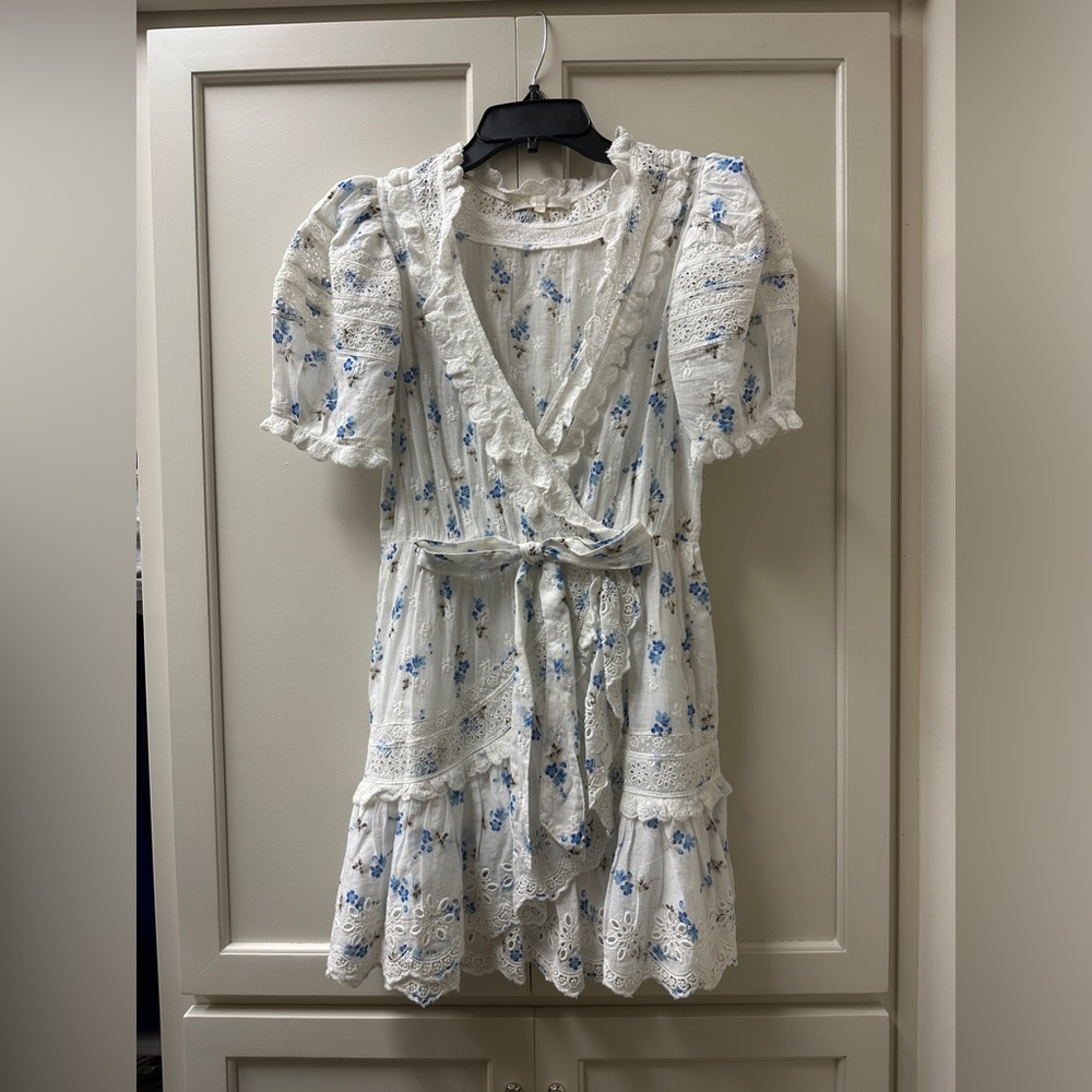 LOVESHACKFANCY
Belen V-Neck Floral-Print Cotton-Voile Wrap Dress - White Multi